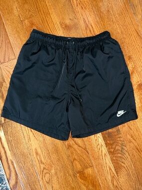Nike Black Men's Training/Swim Shorts with White Logo